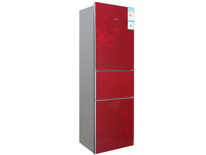 美的红色冰箱图片